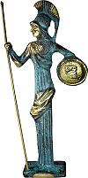 objet de d&eacute;coration : la d&eacute;esse Athena (''bronze grec'' patin&eacute;, hauteur 16 cm)