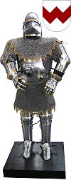 Armure milanaise de Churburg (reproduction d'armure historique du XIVe si&egrave;cle, actuellement pr&eacute;sent&eacute;e au ch&acirc;teau de Churburg, &agrave; Schluderns (Sluderno, Tyrol du sud, Italie) - mod&egrave;le sp&eacute;cial reconstitutions m&eacute;di&eacute;vales)