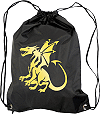 Sac multi-usage en nylon 210 D noir, imperm&eacute;able et personnalis&eacute; : dragon m&eacute;di&eacute;val