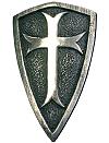 pendentif en argent vieilli : blason templier