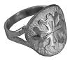 bague artisanale en argent : la croix occitane