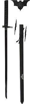 ''Bat Knight'' (katana de d&eacute;coration avec lames log&eacute;es dans la saya et tsuba transformable en &eacute;toile de jet)