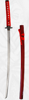 katana ''Le Ma&icirc;tre du feu'' (sabre de d&eacute;coration avec fourreau rouge)