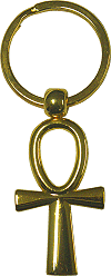 porte-cl&eacute;s en m&eacute;tal dor&eacute; : ankh (cl&eacute; de vie)