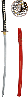 katana ''Fleur de sang'' (lame Maru, 1060, double gorge, mune fine) - &eacute;dition limit&eacute;e