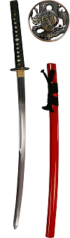 katana ''&Eacute;caille de dragon'' (lame Maru, 1045, double gorge, mune fine)
