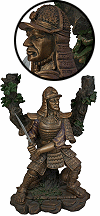 statuette-support pour katana : samoura&iuml; avec sabre