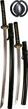 daisho Miyamoto Musashi (katana et wakizashi, lame Maru, 1060)