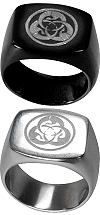 bague en acier inoxydable grav&eacute;e : Hagakur&eacute;