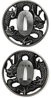 pi&egrave;ce d&eacute;tach&eacute;e pour katana : tsuba ''L'&Acirc;me du Dragon''