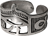Bague : oeil d'Horus (oeil Oudjat) et ankh (cl&eacute; de vie) - artisanat &eacute;gyptien