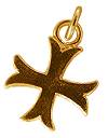 pendentif en m&eacute;tal dor&eacute; : la croix templi&egrave;ree