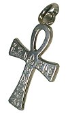 pendentif en argent : l'ankh (cl&eacute; de vie) grav&eacute;e