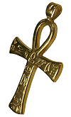 pendentif plaqu&eacute; or : l'ankh (cl&eacute; de vie) grav&eacute;e