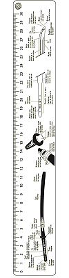 r&egrave;gle 30 cm blanche et noire : composition et terminologie du katana