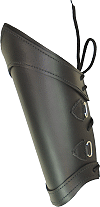 prot&egrave;ge avant-bras en cuir noir avec lacet