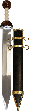 glaive romain de type ''Mayence'' (version forg&eacute;e, poign&eacute;e en os)