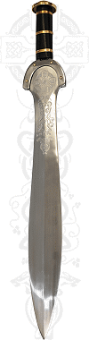Caladbolg (Caladcholg : ''dur-ventre''), &eacute;p&eacute;e de C&ugrave;chulain (&eacute;p&eacute;e celtique grav&eacute;e)