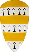 blason en bois : armoiries de Trencavel, vicomte de Carcassonne, B&eacute;ziers et Albi