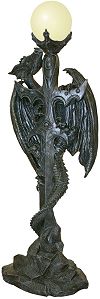 lampe cariatide (support vertical) dragon et &eacute;p&eacute;e