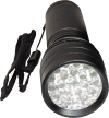 lampe de poche (lampe torche) 21 LED, avec piles (3 x AAA / LR03), coque en m&eacute;tal
