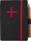 Croix templi&egrave;re rouge, mini-agenda 2010 personnalis&eacute; (mod&egrave;le Legami bi-journalier, 10 x 6 cm)