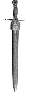 pendentif en argent 925 o/oo : &eacute;p&eacute;e Renaud de Vichier (grand ma&icirc;tre du temple, 1255)