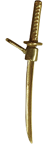 pendentif en or 18 carats : katana (sabre japonais)