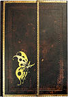 Cahier-livre 21.5 x 30 cm (8'' 1/4 x 11'' 3/4), 128 pages (fa&ccedil;on cuir noir marocain)