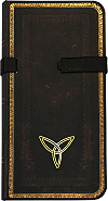 carnet de notes personnalis&eacute; 8.9 x 17.8 cm (3'' 1/2 x 7''), 176 pages lign&eacute;es (fa&ccedil;on cuir noir marocain)