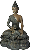 Bouddha tha&iuml; assis, avec un bol &agrave; aum&ocirc;nes, style Sukhothai (statuette)