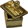 Coffret &agrave; bijoux avec sphinx (r&eacute;sine dor&eacute;e et peinte)