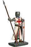 Templier avec lance et heaume (figurine de collection)