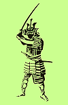 samoura&iuml; en position de combat (applique murale photoluminescente)