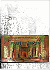 Temple de Karnak, tableau (cadre) en cuivre peint (Temple d'Amon, grande salle hypostyle)