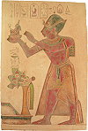 offrande de Ma&acirc;t par Sethi Ier (applique inspir&eacute;e du haut-relief du temple du pharaon &agrave; Abydos)