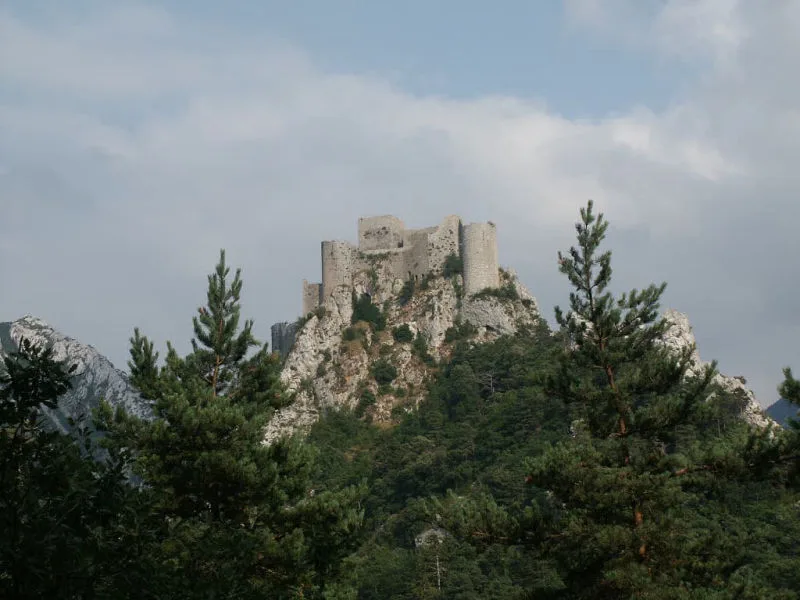 La citadelle de Puilaurens entourée de végétation de montagne (photographie : Philippe Contal, 2004) La citadelle de Puilaurens entourée de végétation de montagne (photographie : Philippe Contal, 2004)
