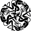 ''Les Trois Fothad'', representation des trois principaux dieux celtes irlandais : Lug (ou aendia) dieu principal qui excelle dans tous les domaines, Ogmios (ou trendia) seigneur de la guerre, et Dagda (ou caendia) dieu ''druide'' qui possède toutes les connaissances (sciences, magie...)