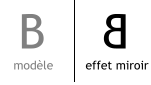 exemple d'effet miroir appliqué sur une lettre
